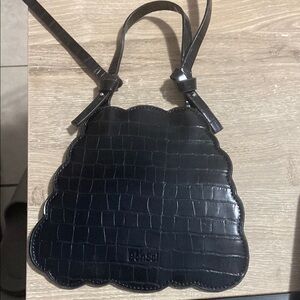 BōnSai Black Croc-Embossed Women's Small Bag